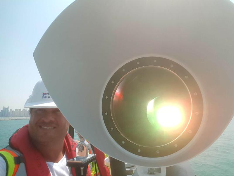 Commissioning of a Sealite 5 degree PEL (Port Entry Light) in Dubai Waters