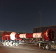 Custom made 16 meter Port Entry Tower being transported to the east coast of the United Arab Emirates