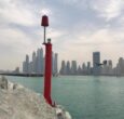 FIxed Marker installed in Dubai Marina fitted with Sealite SL-70 2 to 3Nm compact solar powered navigation light