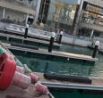 Sealite SLB1250 Buoys ready to be deployed in a new marina in the United Arab Emirates.