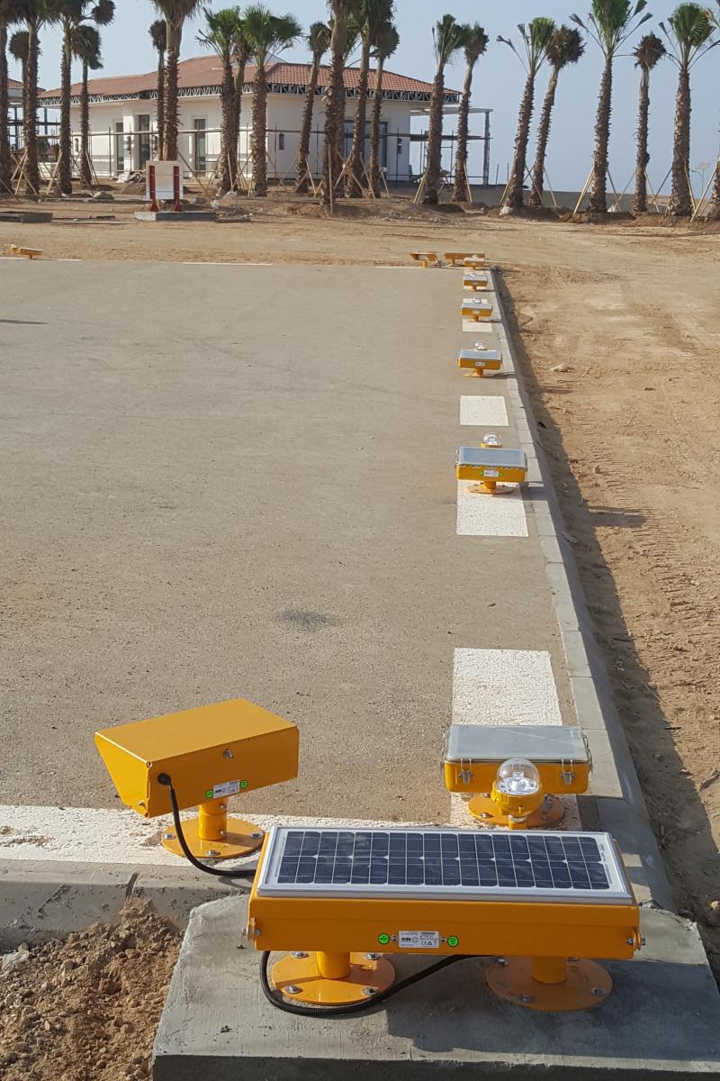 Supply and installation of Avlite Systems solar powered helipad lights in Saudi Arabia