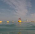 Swimming demarcation lines installed at Black Palace Beach in Dubai , moored with Sealite Synthetic Strops