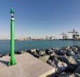 Fixed navigation markers installed at Al Hassyan clean coal power plant in Dubai The navigation marker is fixed with Sealite SL-75 3 to 5nm