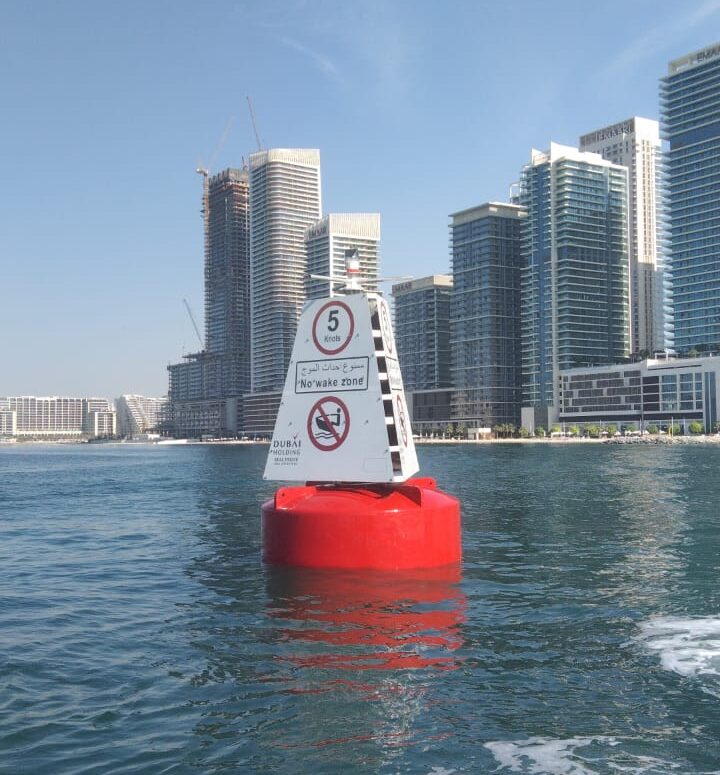 Signage Buoys Installed at Palm Jumeirah No Wake Zone
