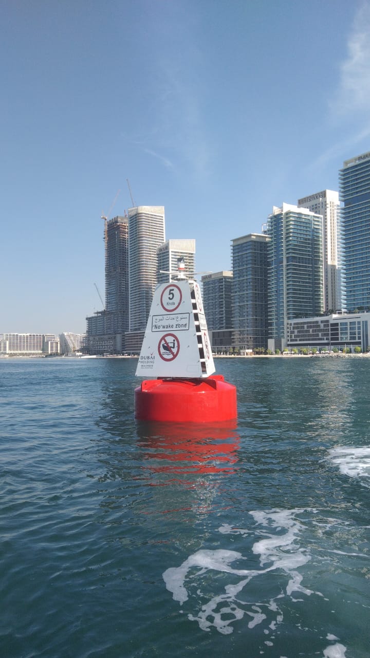 Signage Buoys Installed at Palm Jumeirah No Wake Zone